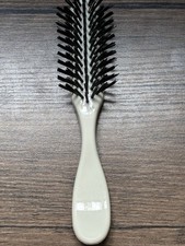VTG L Hair Brush Nylon Bristles Marked 6 Cream Plastic Handle