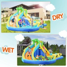 Inflatable Water Slide Bounce House with Blower Water Park for Kids Backyard NEW