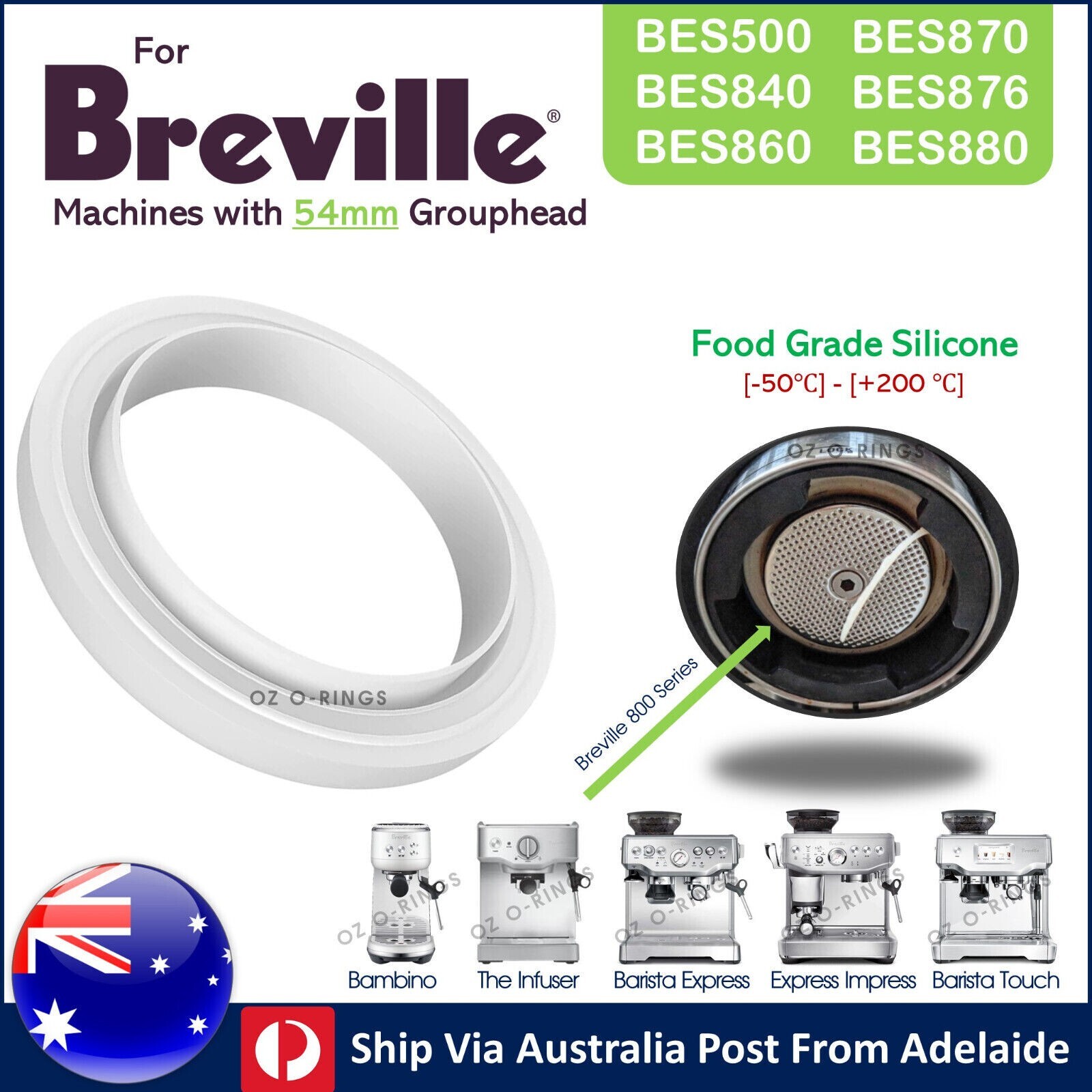Breville Silicone Group Head Brew Seal Gasket BES810 BES840 BES860