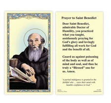 (2 copies) St. Benedict Holy Prayer Card Catholic Christian