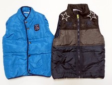 Lot of 2 Kids Headquarters Gray Blue Polyester Puffer Vests 6