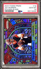 2020 PANINI PRIZM STAINED GLASS SSP JOE BURROW ROOKIE CARD PSA 10