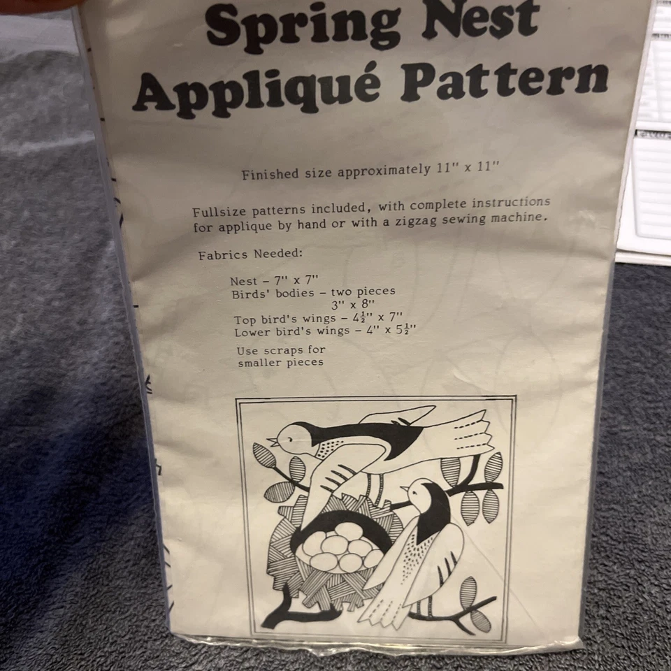 Yours Truly Machine Appliqué 3041 Spring Nest Uncut Complete 1977 - Image 3 of 3