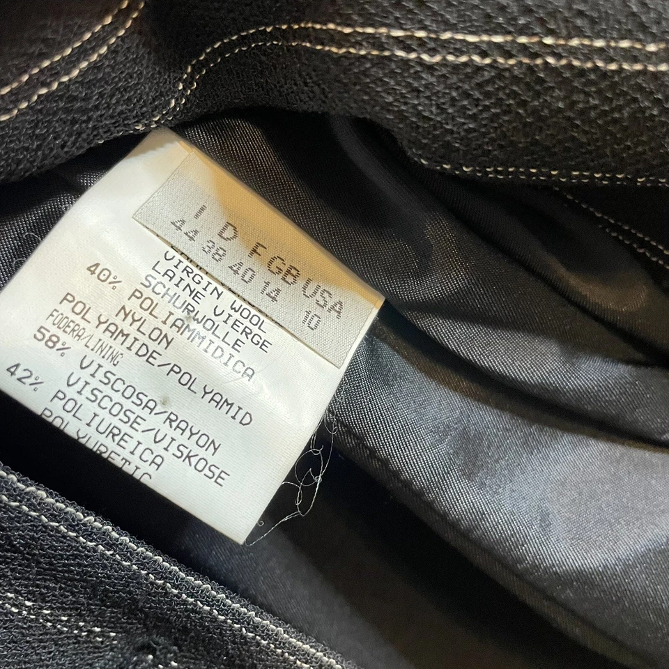 Mariella Burani Black Wool Striped Blazer Jacket Sz 10 Made in Italy 4 Button - Image 4 of 4