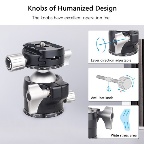 40mm Low Profile Ball Head CNC Double Panoramic Camera Tripod Head Load 20 kg - Picture 7 of 10