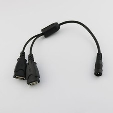 DC Power 5.5 x 2.1mm Female to Dual USB Female Splitter Convertor Adapter Cable