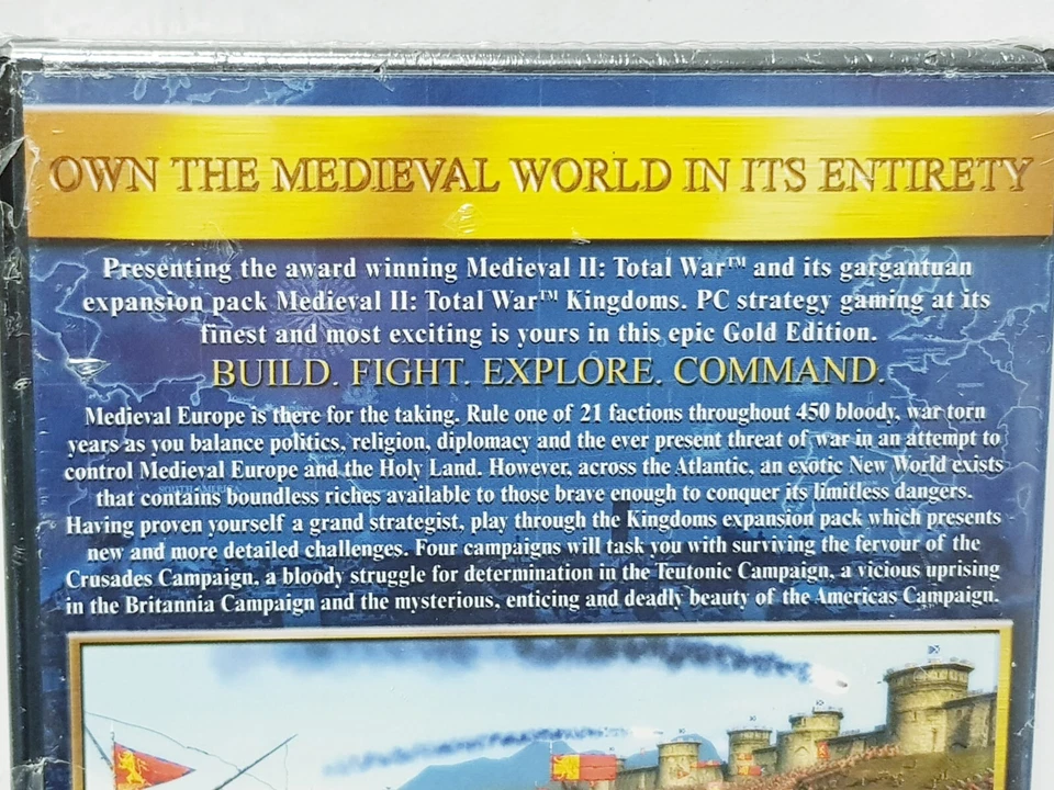 Medieval II  Total War Gold Edition PC Game + Kingdoms Expansion DVD ROM Sealed - Image 2 of 4