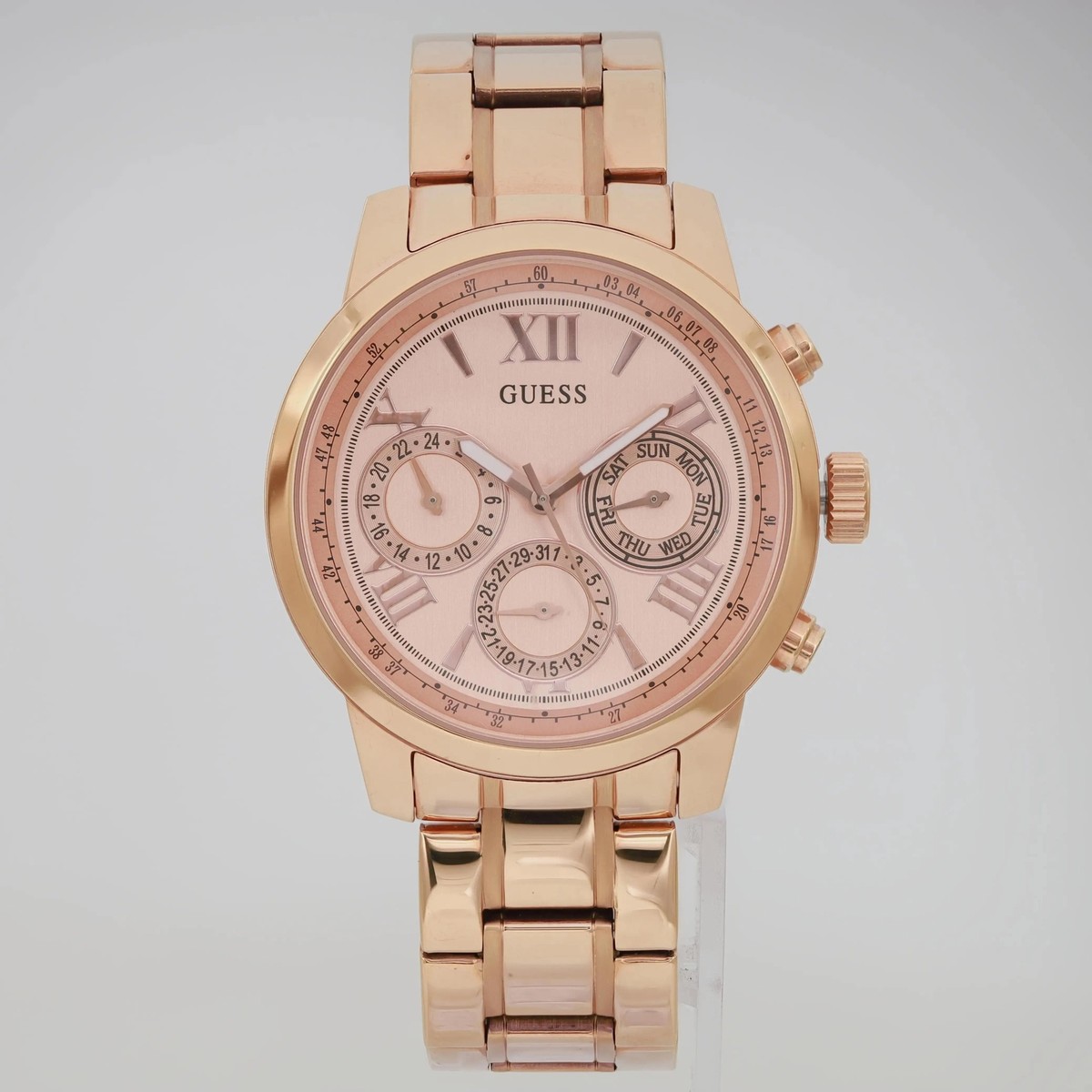 Guess Sunrise 42mm Steel Rose Gold Tone Dial Ladies Watch U0330L2 - Main Image