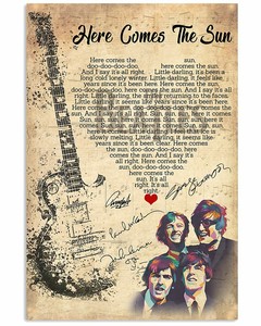 Here Comes The Sun By The Beatles Lyrics Signed Design ...