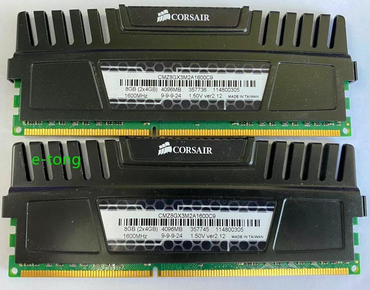 VENGEANCE 8GB 2x4GB CMZ8GX3M2A1600C9 Desktop Ram 843591010801 eBay