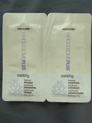 24 Pairs  One 'n Only Wholesome Plus Oat & Fig Shampoo & Cond Single Use Packets