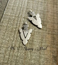6 Arrowhead Charms Silver Arrowhead Pendants Southwestern Western Jewelry 