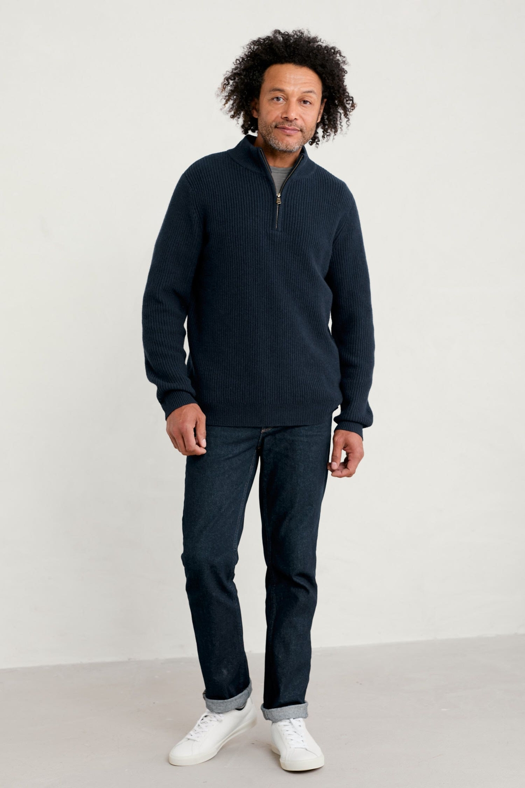 Seasalt Men's Jumper navy Men's Reefpoint Half Zip Jumper Regular