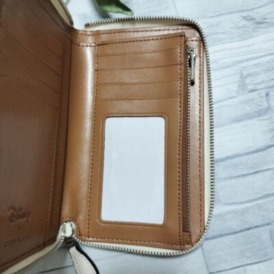 Coach Disney Dumbo Leather Long Zip Around Wallet White 88671
