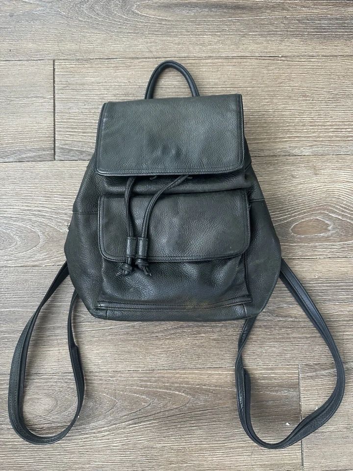 Mochila Charter Club vintage de cuero genuino Foto 2 de 4