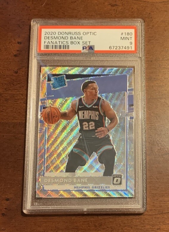2020 Donruss Optic Fanatics Box Set Wave Prizm Desmond Bane #180 PSA 9 Rookie RC