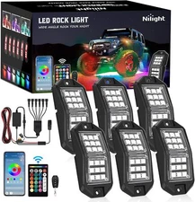 Nilight RGB LED Rock Lights Kit Wide Angle Wheel Well Light with Remote
