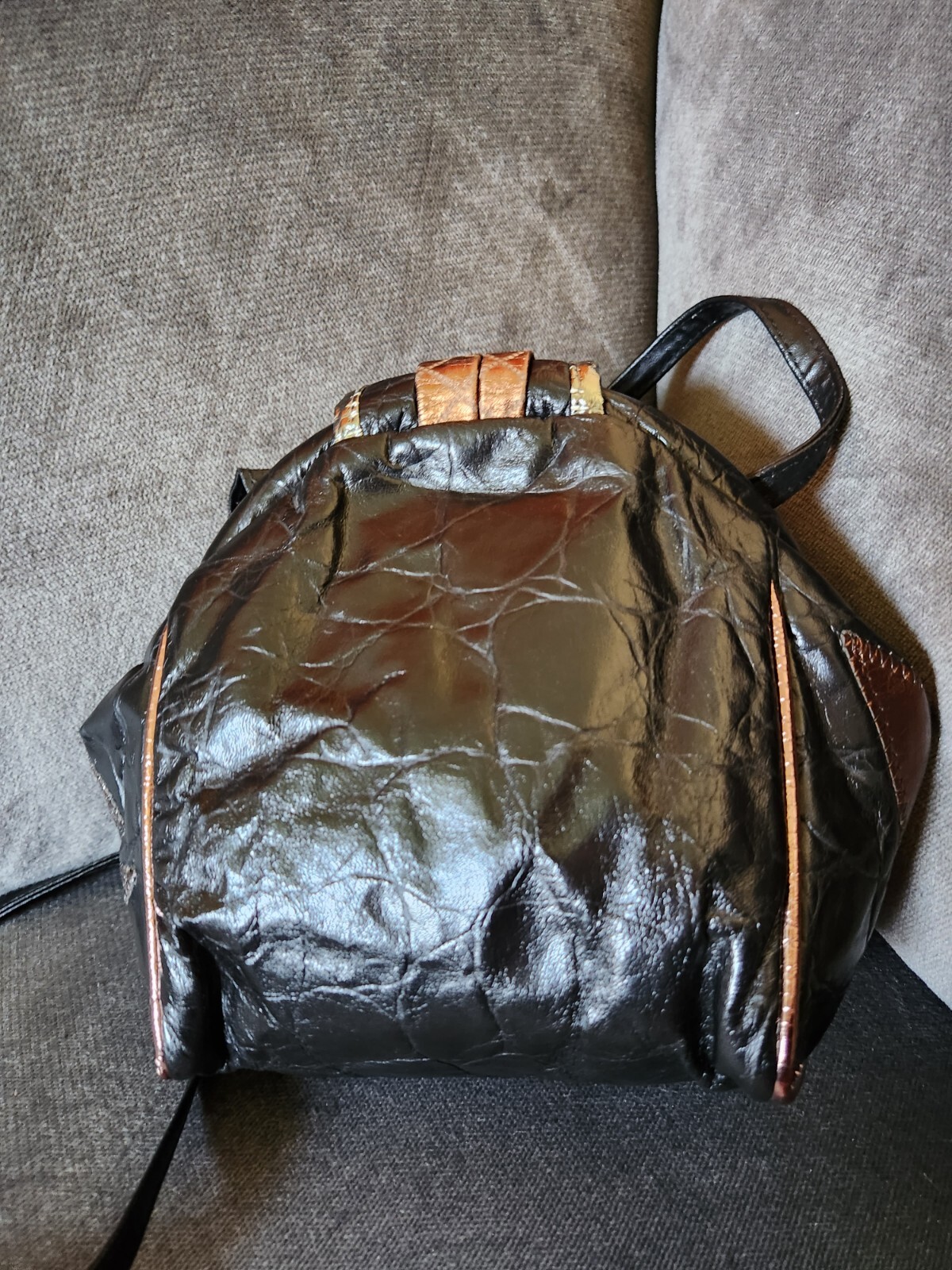 Unique Vintage Patchwork Leather Evening Bag Purs… - image 2