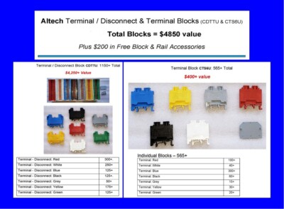 Terminal & Terminal / Disconnect Blocks Liquidation Sale: 1,600 + Accessories