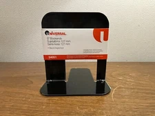 Universal 54051 Heavy Gauge Steel Standard Economy Bookends - Black (1 Pair) New