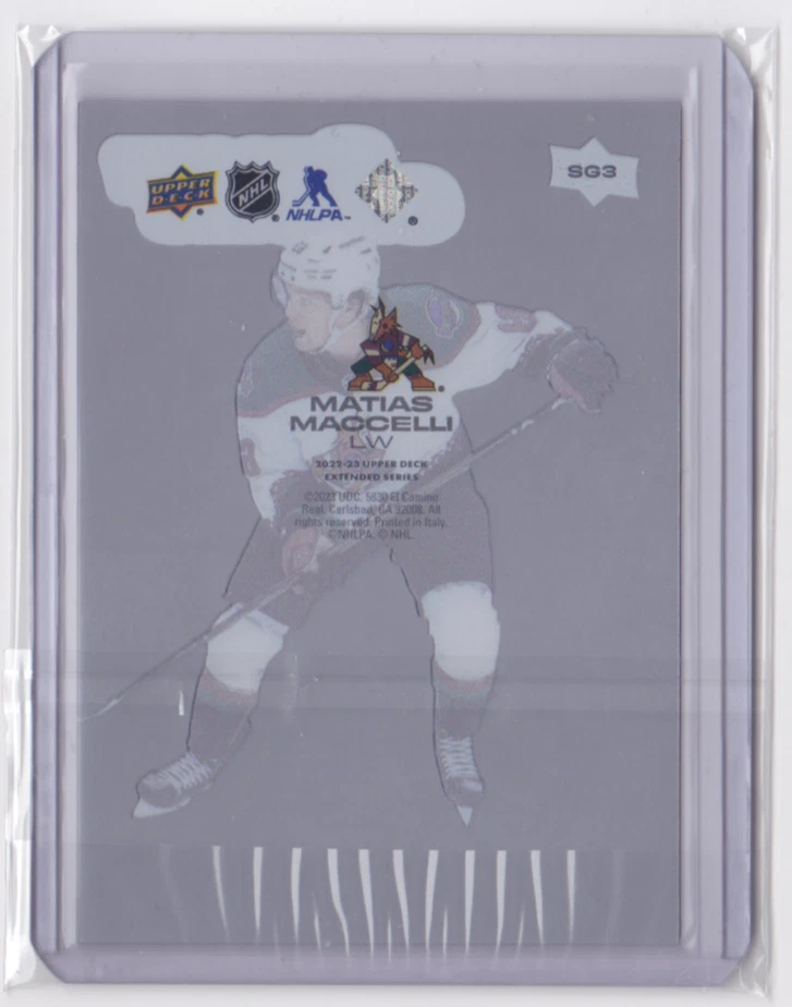 2022-23 UD EXTENDED SERIES SMOOTH GROOVES INSERT MATIAS MACCELLI #SG3 COYOTES - Image 2 of 2