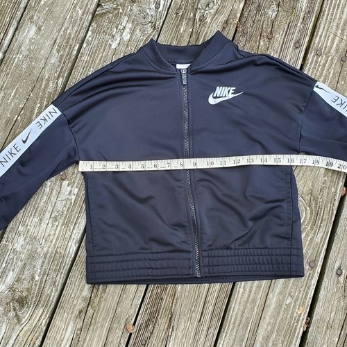 Nike Jacket Girls Large Black Zip Front Long Sleeve Cropped - Picture 8 of 9