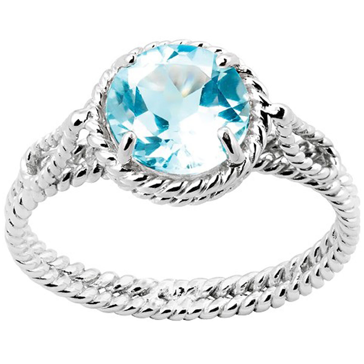 Classic Womens Blue Topaz Twisted Wire Ring 8290₽