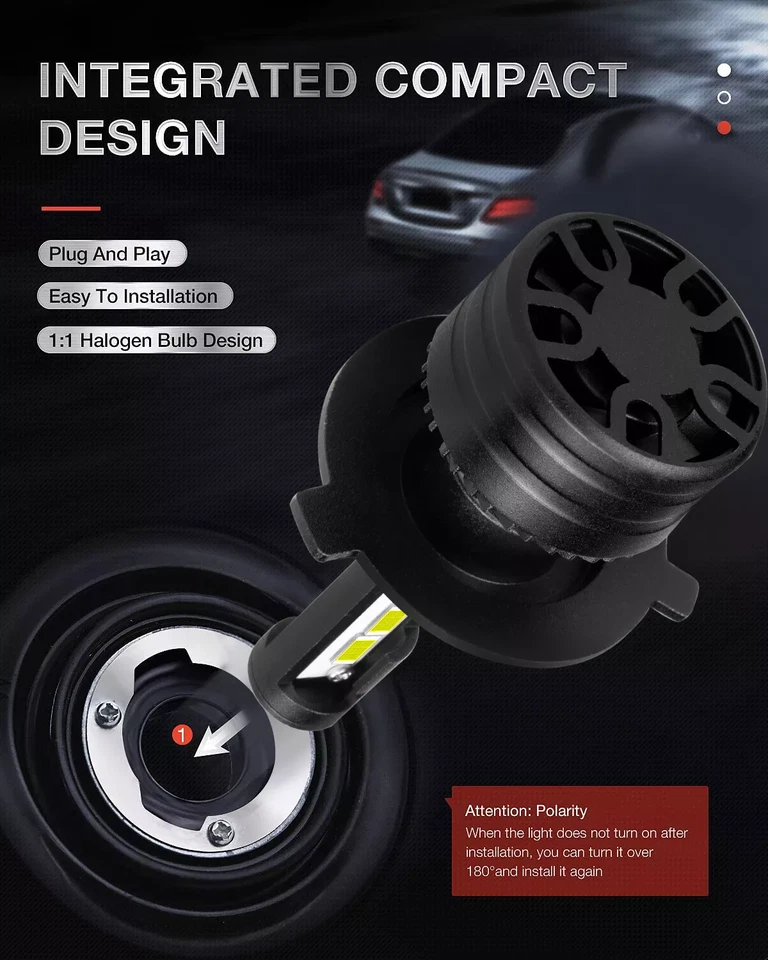 Faro LED de haz alto bajo + bombilla antiniebla blanco 4 piezas para Toyota Tundra 2000-2006 Foto 2 de 4