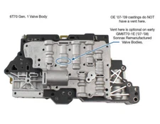 6T70 6T75 Gen 1 Sonnax Remanufactured Valve Body Part # GM6T70-1E