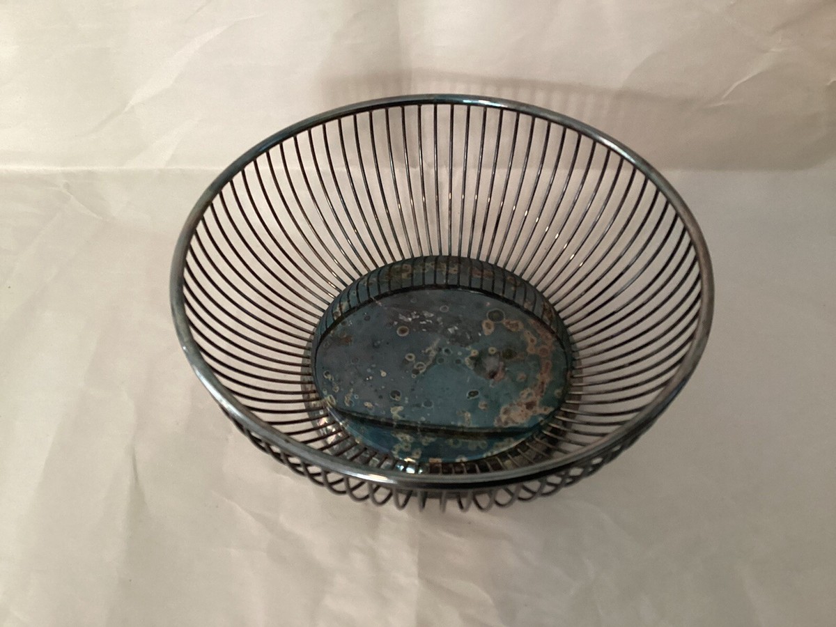 Vintage Gorham Silver Co Silver Plated Bread Basket, Wire Sides