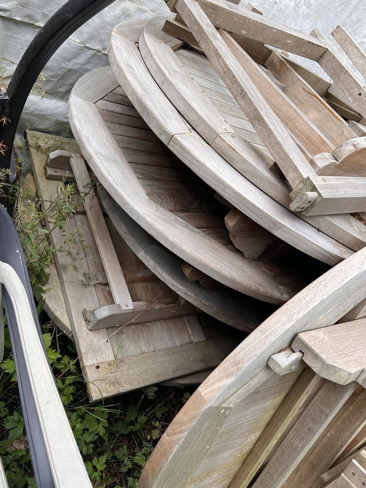 Job Lot Teak Tables Need Tlc Garden Tables Outdoor eBay