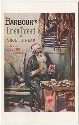 BARBOUR'S THREADS, SCHUHE NÄHEN, LISBURN, IRLAND - Werbepostkarte