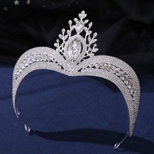 8.5cm Tall Large Queen Princess Crystal Wedding Pageant Tiara Crown For Women