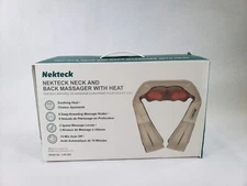 Nekteck Shiatsu Neck & Back Massager with Soothing Heat Kneading Massager Beige