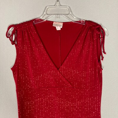 slim fit dress slacks Stunner Cowl Neck Glitter Midi Dress- Red main image 1