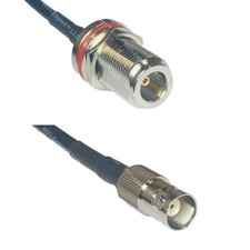 RFC195 N FEMALE BULKHEAD to BNC FEMALE Coax RF Cable USA-Ship Lot