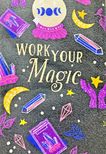 Nuevo con etiquetas Nuevo Halloween Toalla de té negro/púrpura y 2 soportes para ollas - TRABAJA TU MAGIA - Imagen 6 de 6