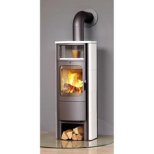 Hark Dauerbrandofen Kaminofen Opera-B Grande Ofenkacheln creme-weiss titan(5 KW)