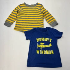 Jumping Beans Lot 2 Unisex Toddler Shirts Short Sleeved Tee Mommys Wingman 18M