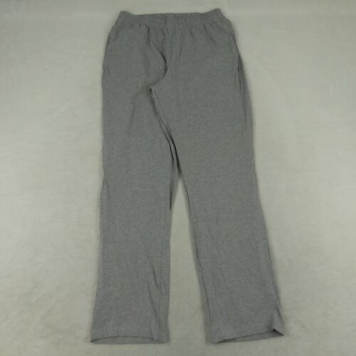 Hanes Pants Mens Large Grey Heather Cotton Blend Jersey Drawstring Lounge