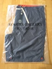 ROGUES GALLERY MEN'S SLATE GREY & ORANGE NYLON BOARD SHORTS, XL OR XXL