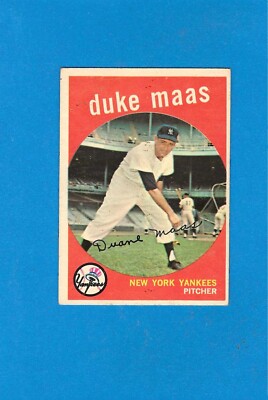 1959 Topps #167 Duke Maas Yankees EX to EX MINT