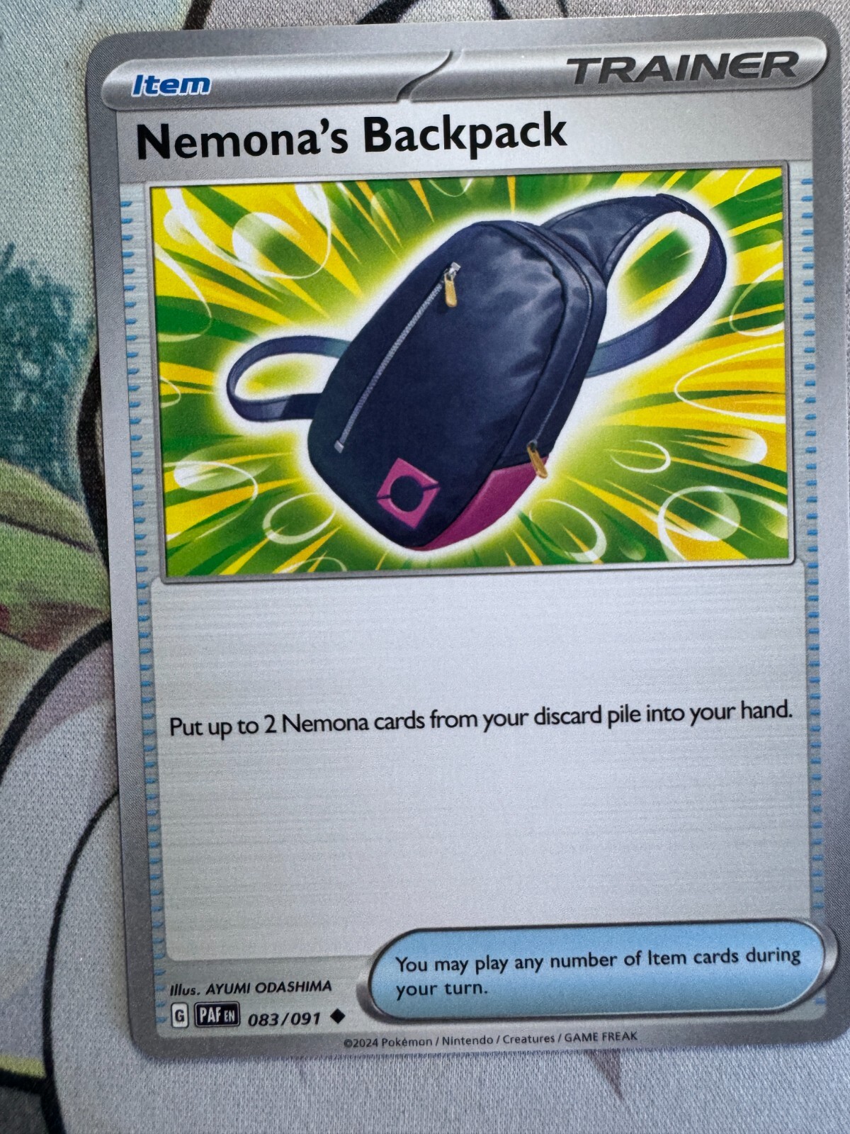 Nemona Backpack Non Holo English Pokemon TCG Card BKZ969
