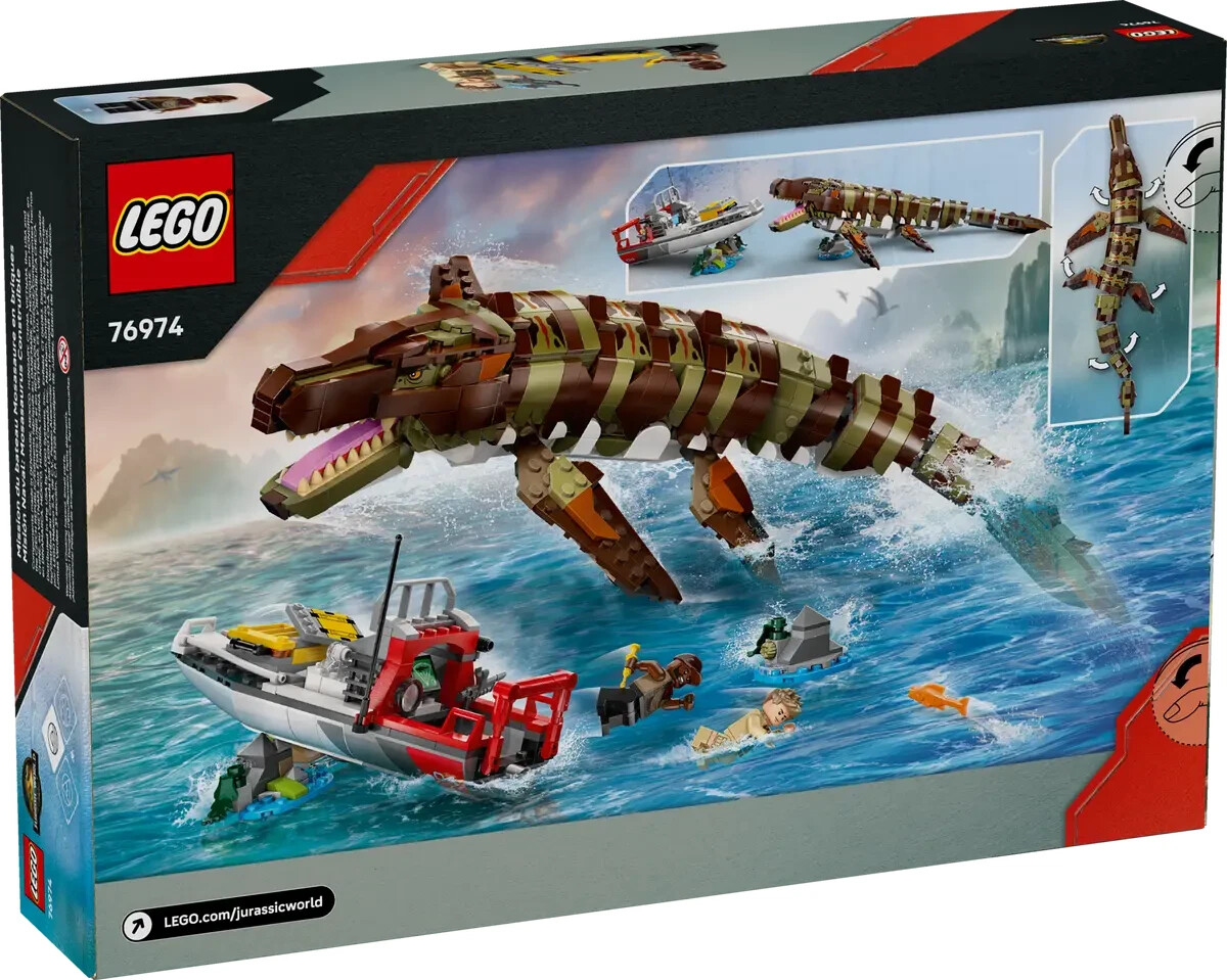 LEGO Jurassic World #76974 Brick-Built Mosasaurus Boat Mission