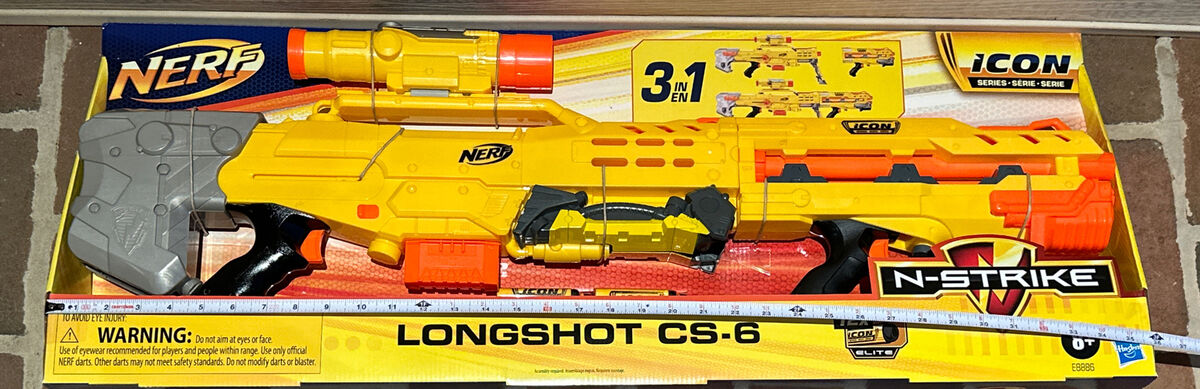 NERF Gun Longshot CS-6 N-Strike Icon Series - 3 in 1 Sniper Toy Blaster -  New