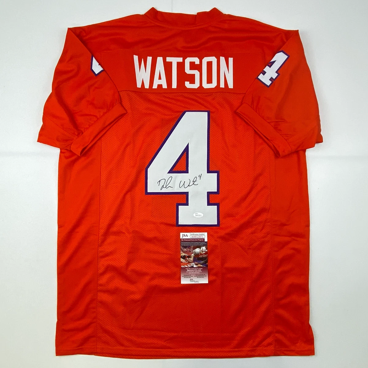 Autographed Signed Deshaun Watson Clemson Orange College Jersey JSA COA