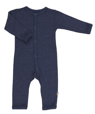Joha Baby Jungen Schlafoverall aus Merino-Wolle/Seide Schlafstrampler in navy