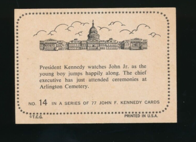 1964 Topps The Story of John F Kennedy #14 JFK Jr. Jumps Arlington