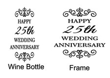Happy Wedding Anniversary Vinyl Sticker Box Frame Wine Bottle Decal.