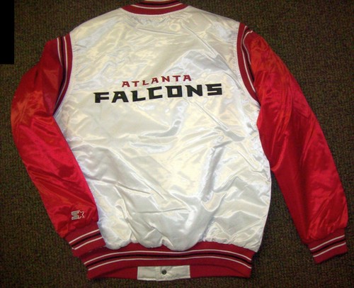 ATLANTA FALCONS Starter Throwback Snap Down Jacket S M XL 2X WHITE & RED - Picture 10 of 11